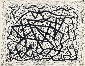 ABRAHAM WALKOWITZ Two abstract drawings.
